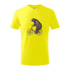 Medveď na bicykli - Tričko detské bavlnené - 158 cm/12 rokov ( Citrónová )