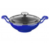 Liatinový wok 16 cm - modrý