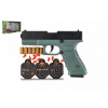 Pištoľ Glock na penové náboje plast 19cm + terče 3ks, náboje 6ks v krabici 34x18x4,5cm
