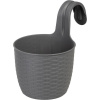 Závesný kvetináč Strend Pro, PP, 26x18x24,5 cm, farba sivá
