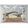 Self -adhézne dinosaurus 90x60 Dinosaur okno okno (Self -adhézne dinosaurus 90x60 Dinosaur okno okno)