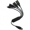 PremiumCord USB 2.0 HUB 4-portový, černý kabel ku2hub4wk