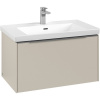 VILLEROY & BOCH Subway 3.0 závesná skrinka pod umývadlo, 1 zásuvka, s LED osvetlením, 772 x 478 x 429 mm, Cashmere Grey, C573L0VN