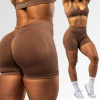 NEBBIA - Bezšvové push-up šortky s vysokým pásom TOTALLY SEAMLESS 304 (brown) - L