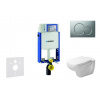 Geberit Kombifix - Modul na závesné WC s tlačidlom Sigma01, matný chróm + Duravit D-Code - WC a doska, Rimless, SoftClose 110.302.00.5 NH3