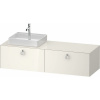 DURAVIT White Tulip závesná skrinka pod umývadlo na dosku (umývadlo vľavo), 2 zásuvky, 1600 x 550 x 408 mm, nordická biela vysoký lesk, WT4890LH4H40000