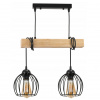 BERGE Závesné stropné svietidlo LED drevený trám 2xE27 Luster Wire ball