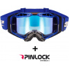 LS2 AURA PRE GOGGLE BLACK BLUE WITH IRIDIUM VISOR