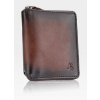 Pánska Kožená Peňaženka Visconti AT-65 Burnished Tan s RFID Ochrana a Zipsom