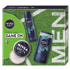 Nivea Men Feeling Game on krém na tvár, telo a ruky 150 ml + Nivea Men Ultra Charge antiperspirant sprej 150 ml + Nivea Men Ultra Charge sprchový gél 250 ml, kozmetická sada pre mužov
