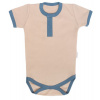 Mamatti Bavlněné body polo kr. rukáv, Dinosaurus- krémové - 68 (3-6m)