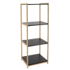 TENDANCE Polička do kúpeľne Black Bamboo, čierna/s drevenými prvkami