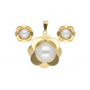 Doria Set šperkov z ocele zlaté kvety s perličkou K175