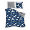 Posteľná Bielizeň bavlnená 140x200 LETNÝ SEN modrá sivá s motýľmi