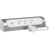 Predlžovací kábel Legrand predlžovací kábel 1 m / 3 zásuvky / s USB / hliník-biela / PVC / 1,5 mm2 (1920110006)