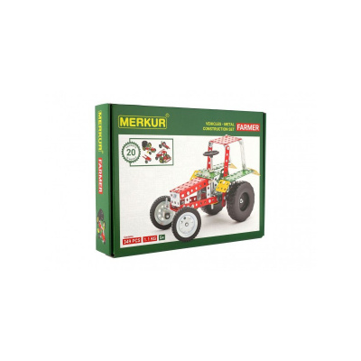 Merkur Toys Stavebnica MERKUR Farmer Set 20 modelov 341ks v krabici 36x27x5,5cm