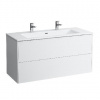 Laufen Pro S - Skrinka s dvojumývadlom, 120x61x50 cm, 2 zásuvky, lesklá biela H8649632611071