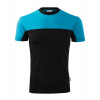 MALFINI COLORMIX 109 / Viacfarebné unisex tričko - tyrkysová/čierna 4XL