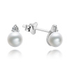 Moonpearls Moiss stříbrné náušnice LARYSA s pravými říčními perlami EP000183 EP000183