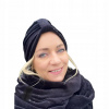 Sada klobúkov, komín (golf) Eva Design Set Turban Chimney Black (Nastaviť Turban Emma WR05 a komín na zimu vyrobené z Velor)