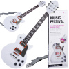 mamido Detská elektrická gitara s popruhom biela