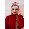 Legínovo Dámska čiapka Laila K283 biela+fuksia Farba: Svetlosivá, Veľkosť: UNI