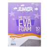 JUNIOR Metallic Eva Foam, dekoračná pena A4 2mm metalická strieborná (10ks)