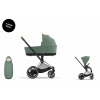 Cybex Platinum CYBEX e-Priam Set + Platinum Footmuff leaf green 2025 chrome with brown details