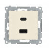 Kontakt Simon 1xUSB-A + 1xUSB-C 30W 3A zásuvková nabíjačka Simon54 PREMIUM/NATURE SS béžová DEC2CAQ.01/41