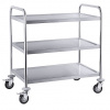 Třípolicový vozík z nerezové oceli | CONTACTO, 8109/003 inox