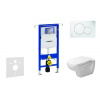Geberit Duofix - Modul na závesné WC s tlačidlom Sigma01, alpská biela + Duravit D-Code - WC a doska, Rimless, SoftClose 111.355.00.5 NH1