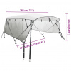 vidaXL Strieška Bimini s 3 oblúkmi a sieť. stenami 183x(137-152)x137cm - Biela a čierna - 44192-185611