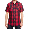 Burnside Pánska košeľa s krátkym rukávom BU9203 Red - Black -Checked 3XL