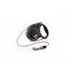 FLEXI Black Design XS 3 m čierna samonavíjacia vôdzka pre psy do 8 kg s lankom