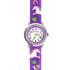 CLOCKODILE Fialové dievčenské hodinky s kameňmi HORSE