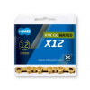 Reťaz KMC X12 Gold Ti-N Waxed 12s 126 článkov