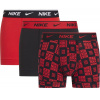 Pánske boxerky Nike Everyday Cotton Stretch Trunk 3P - logo checkers print/uni red/black - Viacfarebný (S)