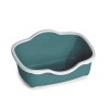 STEFANPLAST Chic Open 56x38,5x26cm toaleta pre mačky s odnímateľným okrajom biela/ tmavo zelená (Toalety pre mačky)