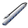 DeTech USB-C Hub so 7 portami USB 3.0 - šedá 14540328