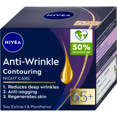 Beiersdorf AG NIVEA Anti-Wrinkle + Contouring nočný pleťový krém 65+ 50ml