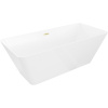 Mexen Velo Slim voľne stojaca vaňa 170 x 75 cm, biela, prepad zlatý brúsený - 52811707500-55