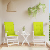 vidaXL Podložky na záhradné stoličky, vysoké operadlo 2 ks 120x50x3 cm - Zelená - 116951-63665