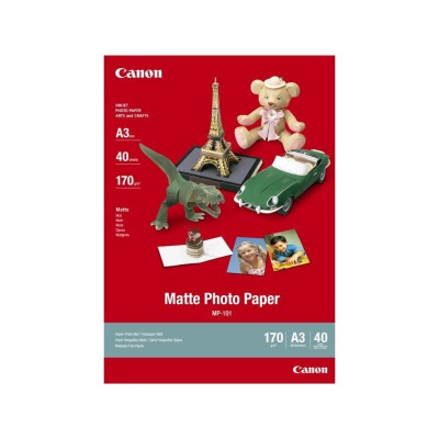 Canon Matte Photo Paper, foto papier, matný, MP-101 A3 typ biely, A3, 170 g/m2, 40 ks, 7981A008, atramentový
