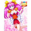 CUKROVÁ TLAČ jedlý obrázok na tortu Cukrová hmota Anime Wedding Peach Momoko Hana