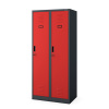Nábytek PEGAS Kovová šatní skříň antracitovo-červená: čtyřkomorová KACPER, 800 x 1800 x 500 mm