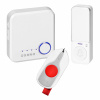 Orno SIGO AC SOS, bezdrôtový sieťový zvonček, Wi-Fi, vstupné tlačidlo bez batérií, tlačidlo SOS napájané batériami, učebný systém, 52 zvukov, 200 m, biely
