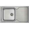 TEKA Classic 1B 1D X MLN nerezový drez s odkvapávaciou plochou, obojstranný, horná montáž, 860 x 500 mm, oceľ nerezová leštená mikrolinen, 10119057