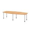Konferenčný stolík, tvar suda, rám so 6 nohami, 2800 x 1300 x 720 mm, buk/strieborná