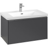 VILLEROY & BOCH Subway 3.0 závesná skrinka pod umývadlo, 1 zásuvka, s LED osvetlením, 772 x 478 x 429 mm, Graphite, C573L0VR