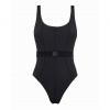 Dámske jednodielne plavky Monogram Rib KW0KW02151-BEH - Calvin Klein L